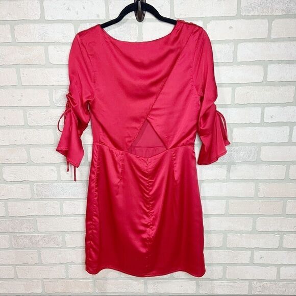 NWT J.O.A Red Satin  Dress - Picture 4 of 8